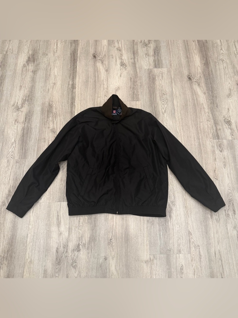 NWOT Chaps Black Full Zip Lightweight Harrington Jacket XL